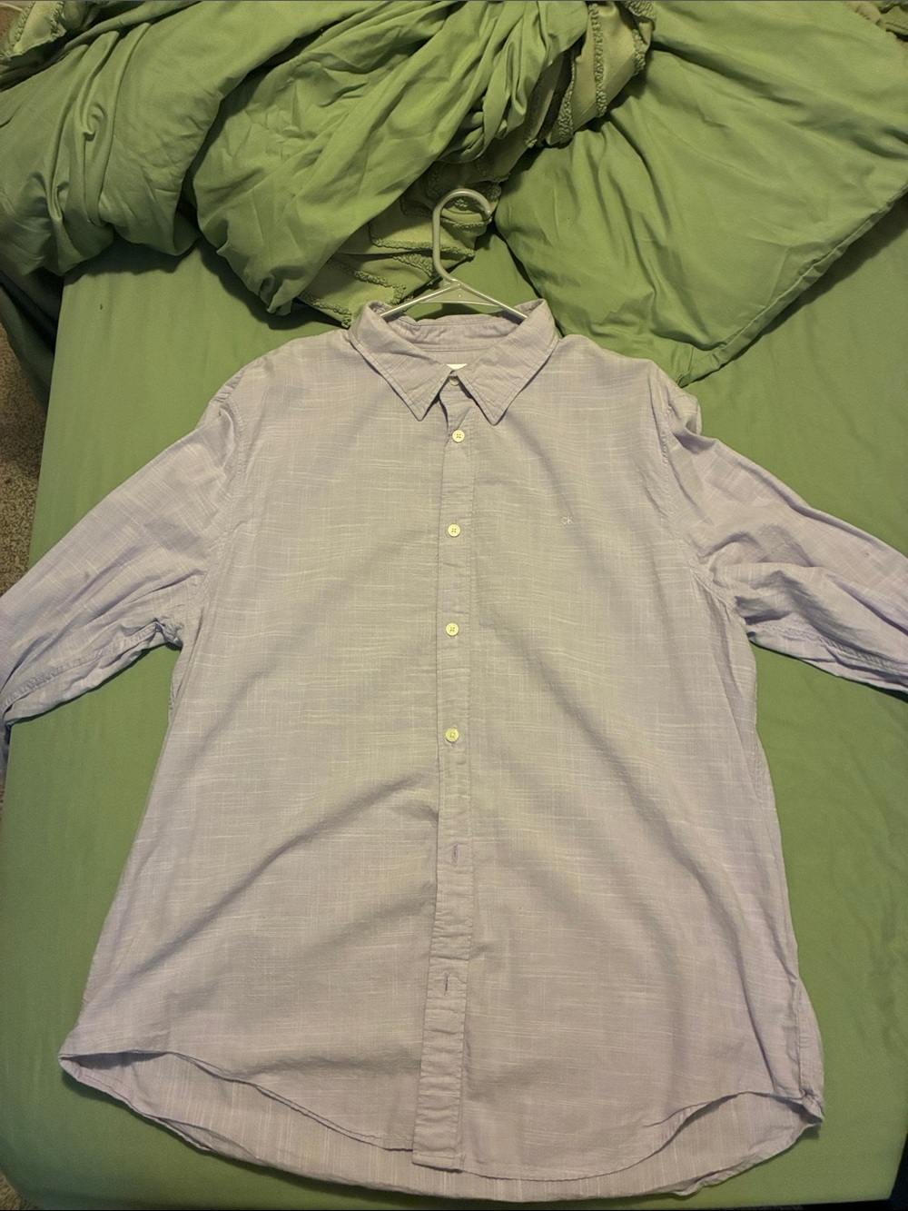 Calvin Klein Light Lavender Casual Button-Down Shirt